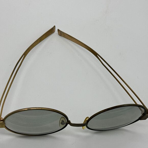 Oleg Cassini Cool Ray Polaroid 340 Round Gold Sunglasses 1960s Vtg Hippy Gypsy main image 5
